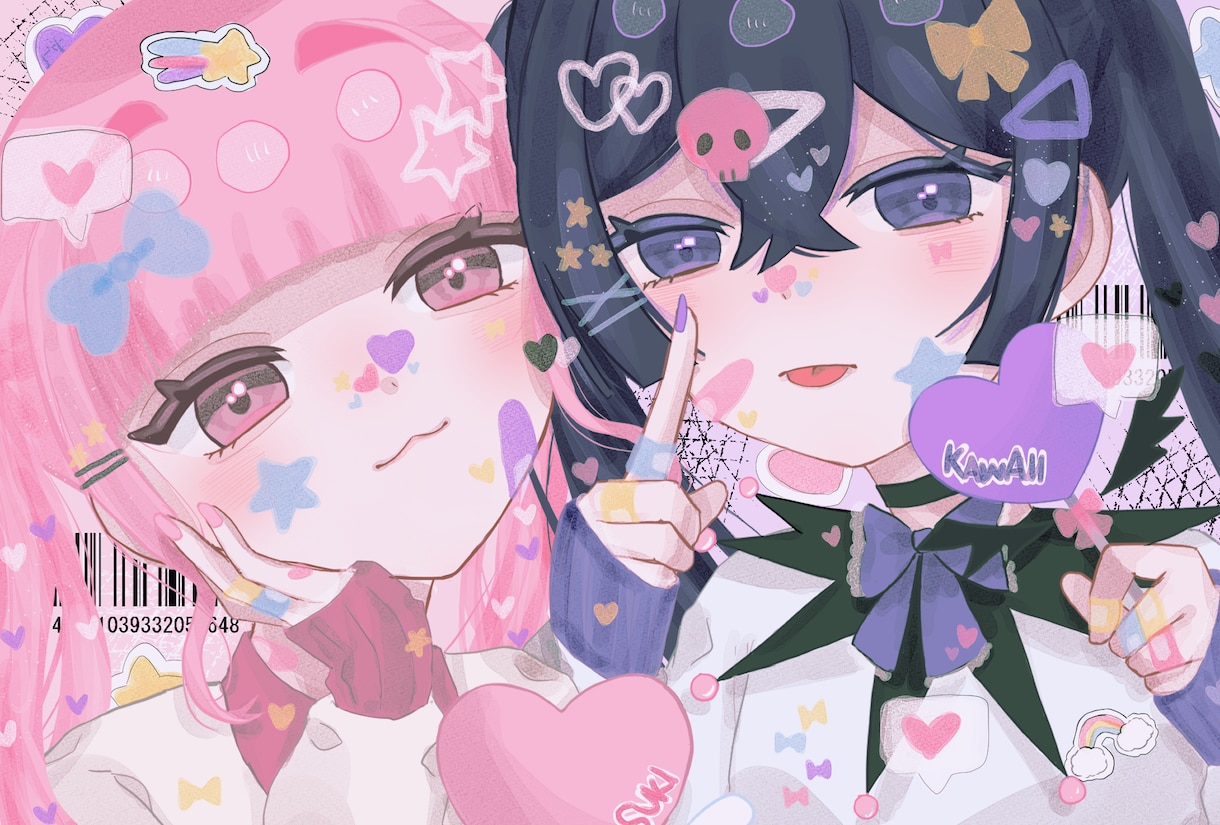 商用利用OK！可愛いイラストお描きします ポップでゆめかわなイラストです！ イメージ3