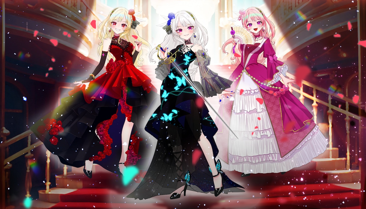 最短当日！IRIAM対応◎悪役令嬢イラスト描きます 配信にも！3種ドレスから選べる◎キャラを即納でお書きします イメージ10