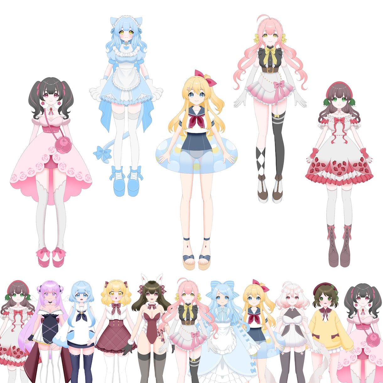 可愛いLive2Dの立ち絵イラスト制作します 販売実績あり！可愛い立ち絵をあなたに！ イメージ1