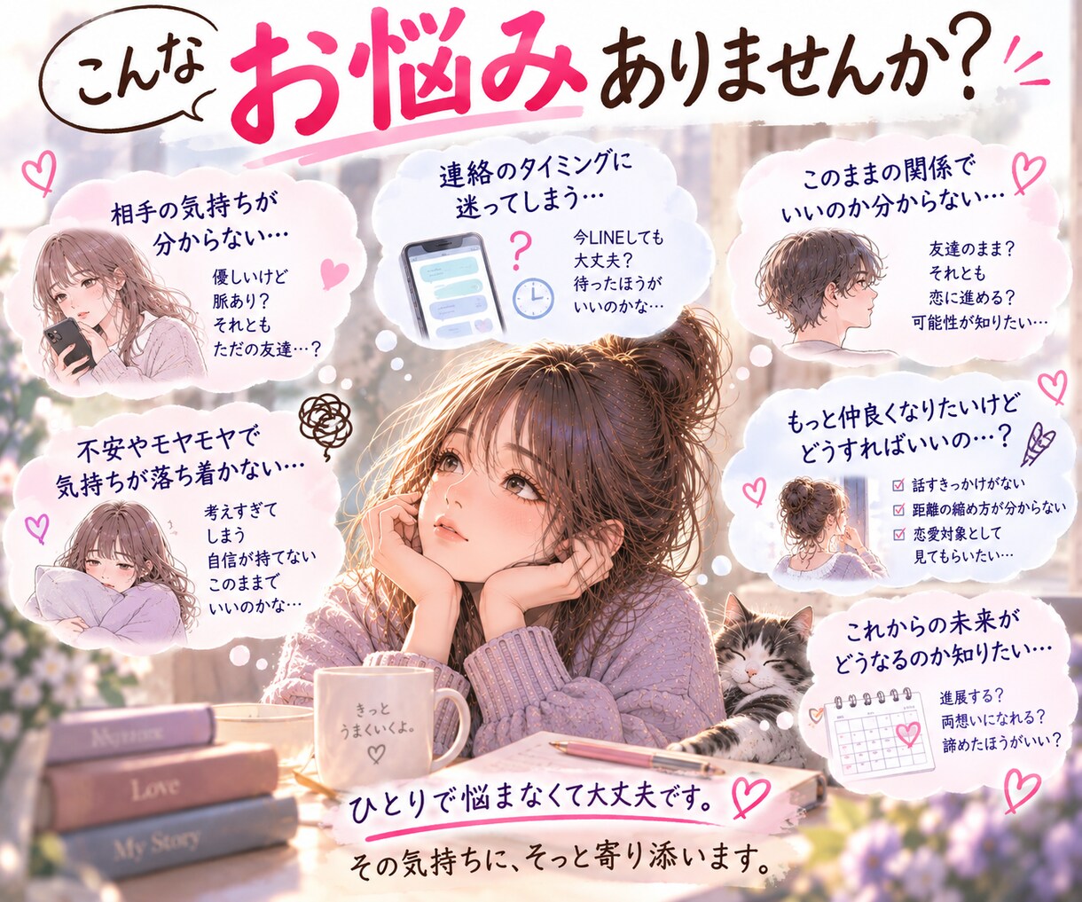 恋愛不器用さんの彼・彼女の交際のお悩みお聞きします 喧嘩・LINE・嫉妬・寂しい…あなたと一緒にゆっくり考えます イメージ2