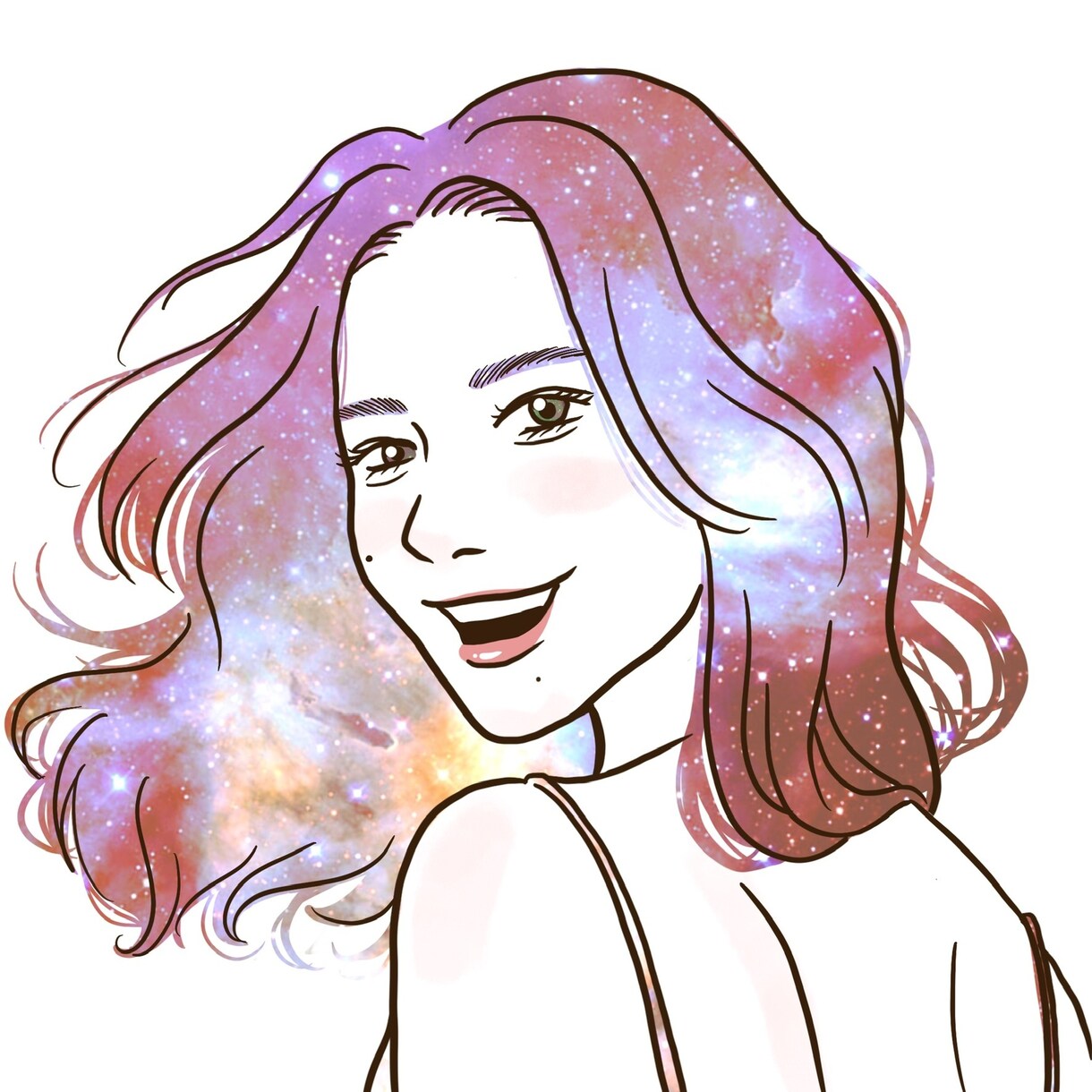 宇宙★加工のSNSアイコンの似顔絵描きます プロの画家が作る宇宙加工をしたオシャレでかわいいアイコン♡ イメージ4