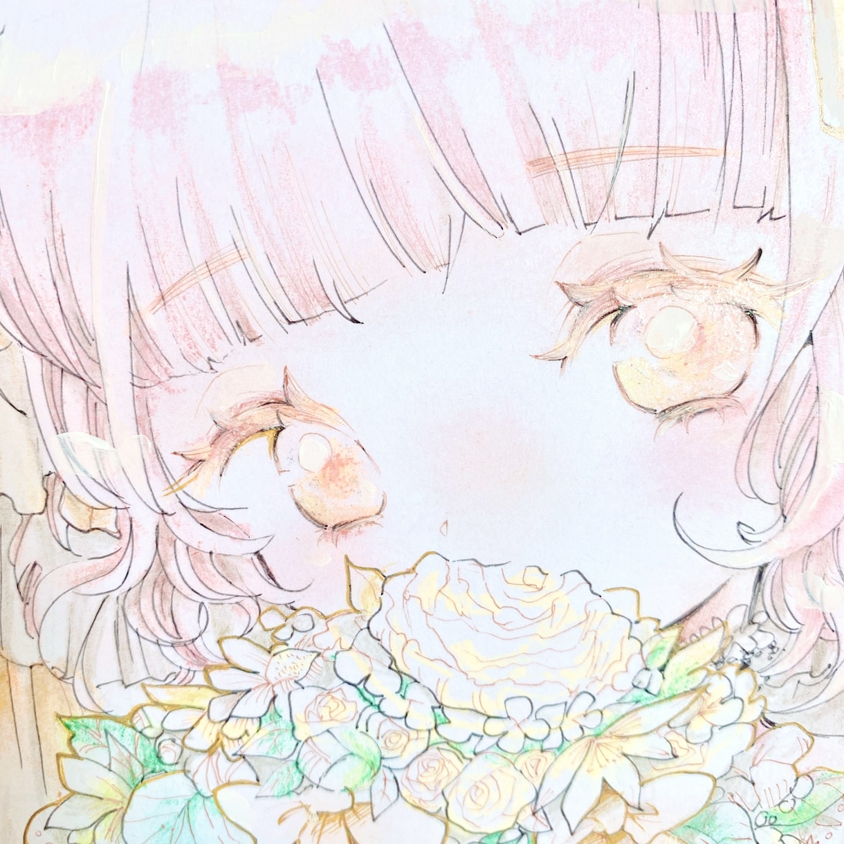 ふわふわタッチの手描き色紙を届けます 丁寧に描き上げた一点ものの直筆手描きイラストをお届けします！ イメージ2