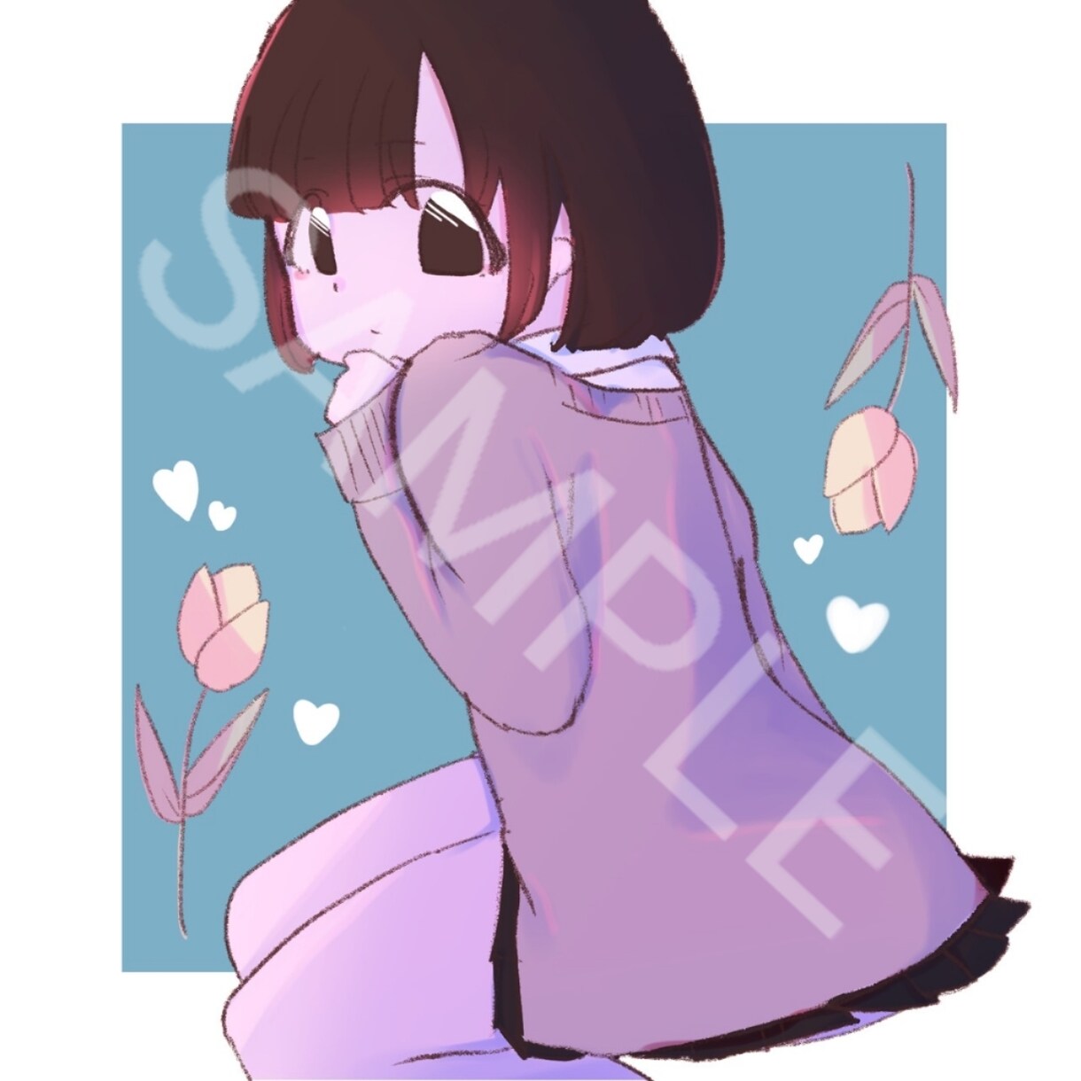 SNS用アイコン･ヘッダー描きます ふわふわして可愛い♡すぐ買えてすぐ使える♡相談だけでもOK♡ イメージ2