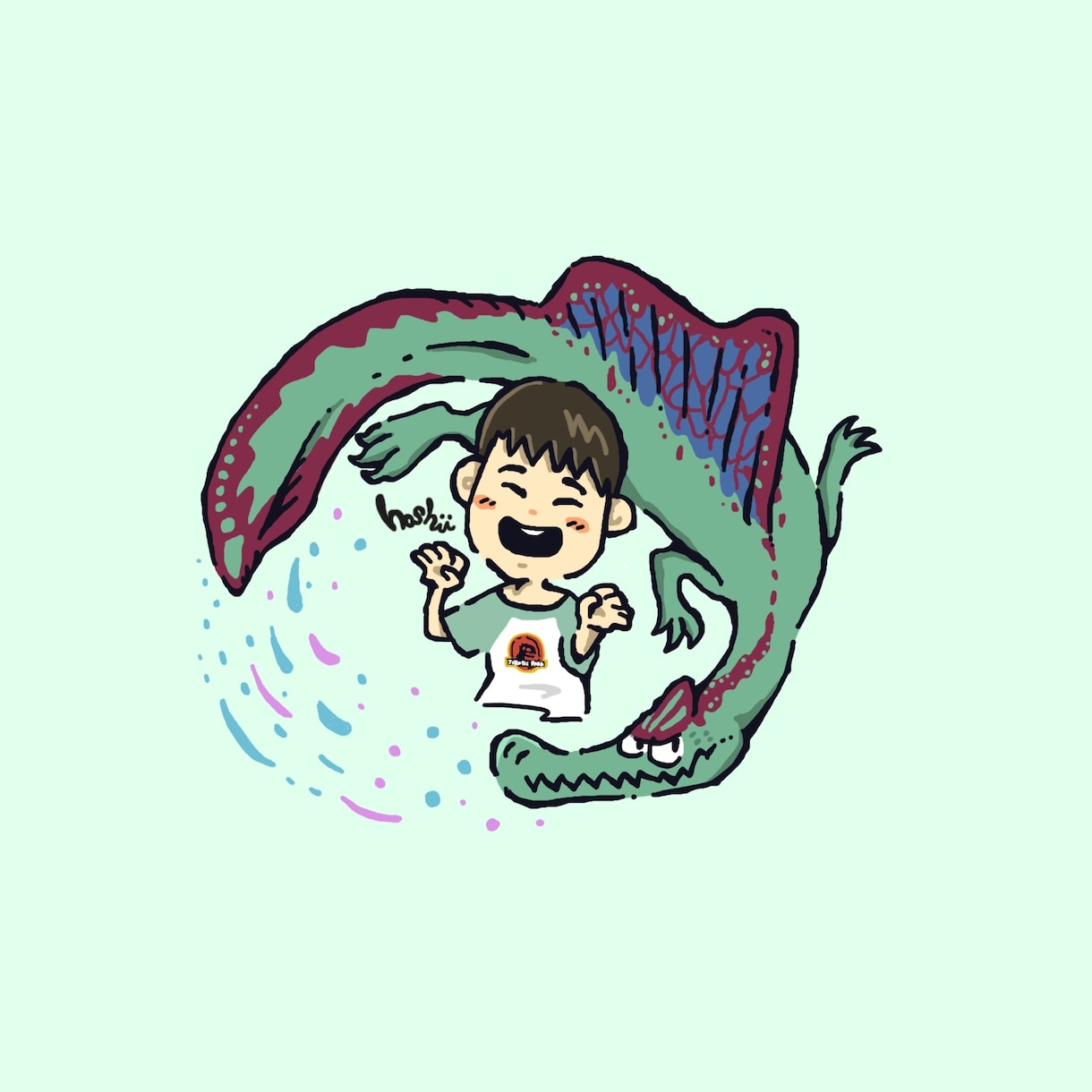 恐竜好きファミリー必見！ゆるかわ似顔絵描きます 世界にひとつだけの恐竜と子どものコラボイラストをお祝いに♪ イメージ2