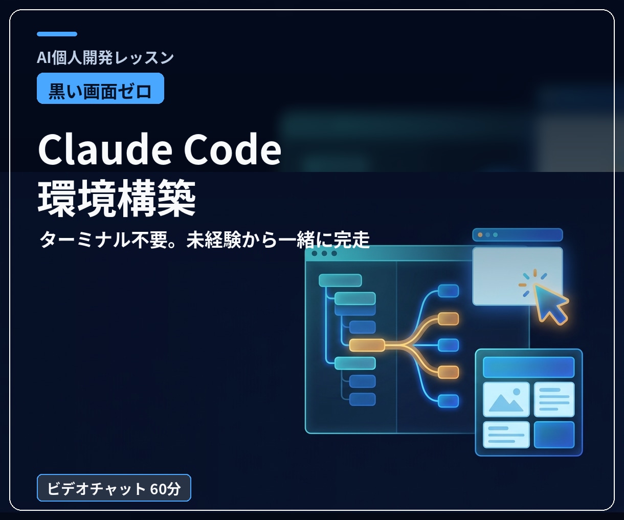 黒い画面ゼロでClaude Code動かします 未経験者専用｜ターミナル不要の環境構築を画面共有で完走 イメージ1