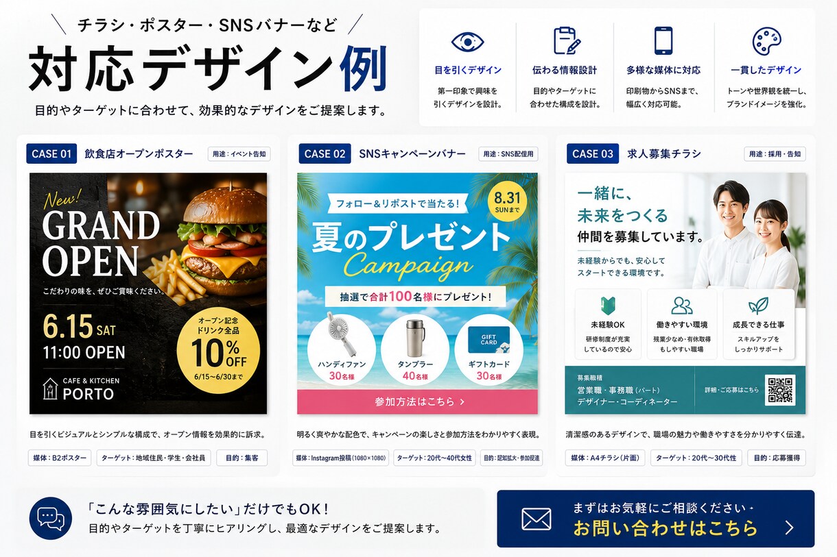 チラシからSNS用画像まで何でも対応します SNS、チラシ、ポスター何でも屋さんです。 イメージ2