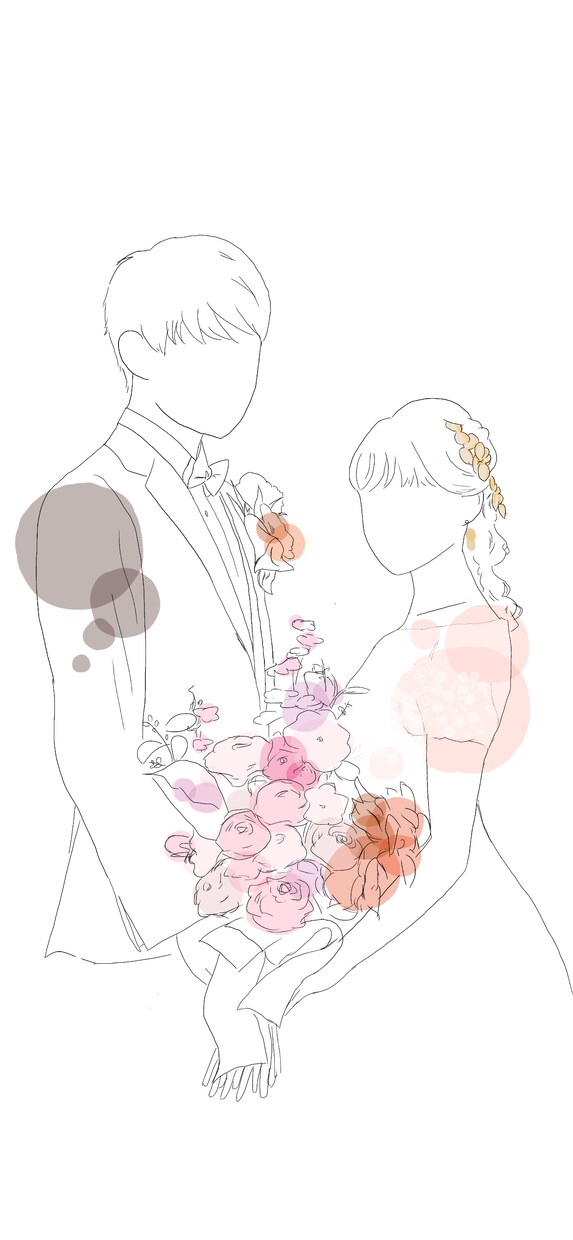 シンプルな線画お描きします 大切な１日を線画イラストにして残しませんか イメージ4