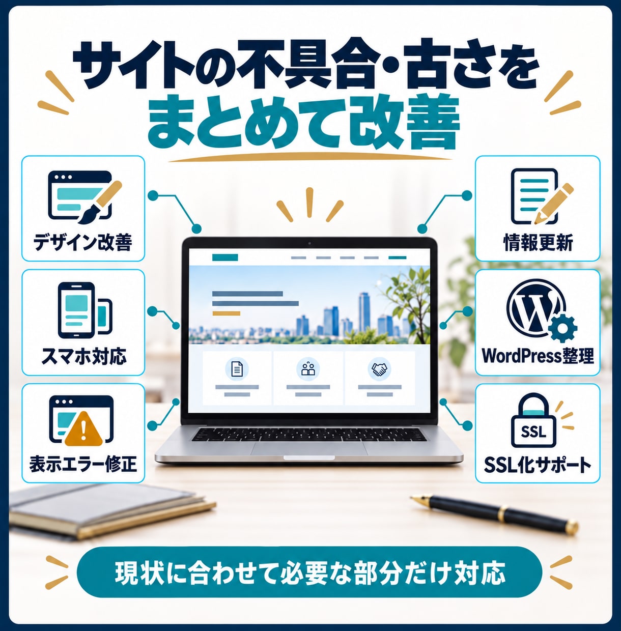 行政書士のホームページを修正リニューアルします 表示崩れ・スマホ非対応も丁寧に修正します イメージ3