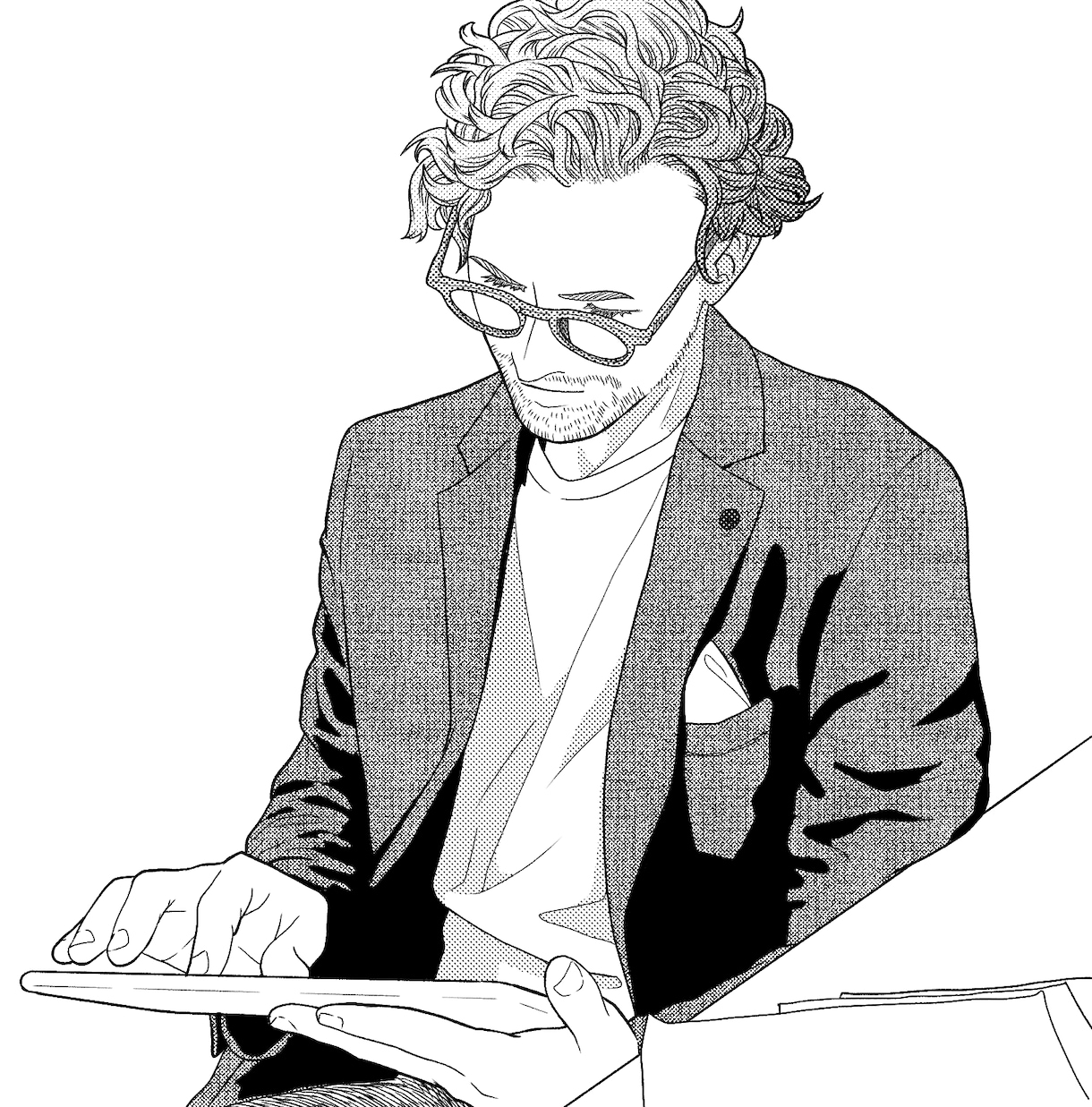 最短当日納品!写真を元に似顔絵を書きます おしゃれなモノクロイラスト名刺や贈り物などにぜひどうぞ! イメージ3