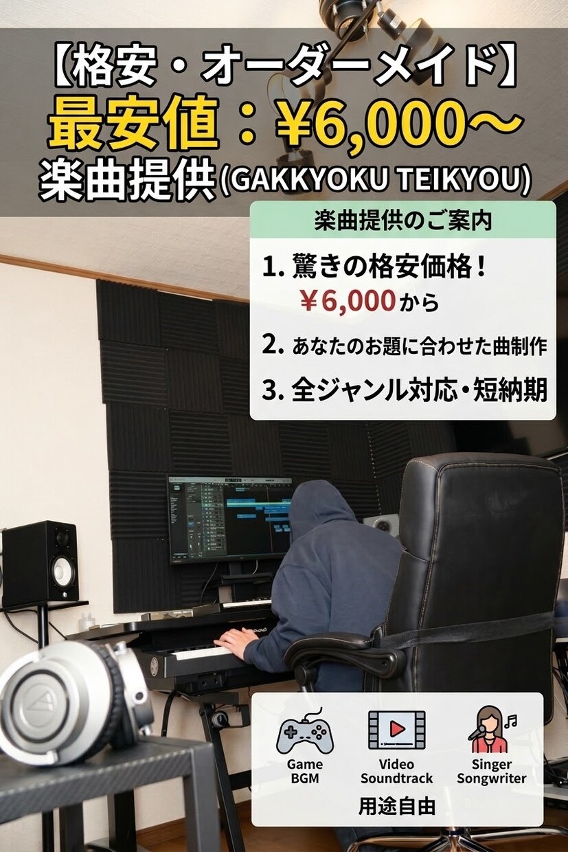 あなたのご要望にピッタリの曲作ります 宣伝や大切な人への想いなどどんなテーマでも格安で曲にします。 イメージ1