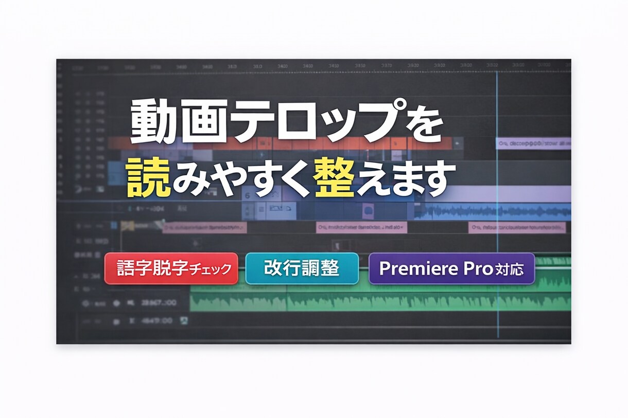 動画テロップの誤字脱字・改行を丁寧に整えます 動画のテロップを“読みやすく整える”専門サービス イメージ1