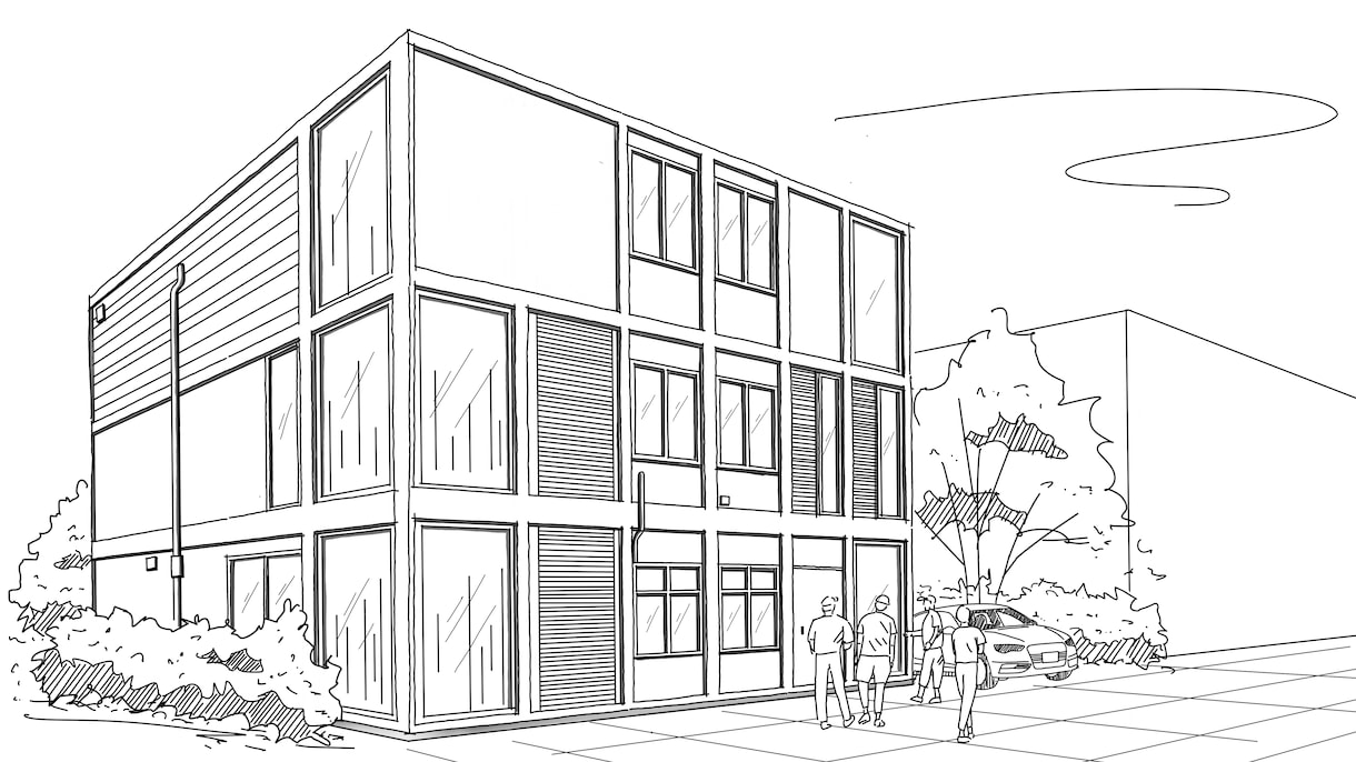 一級建築士が建築パース、スケッチを描きます 線画、カラー(リアル、色鉛筆調等)要望に応じて仕上げます！ イメージ6
