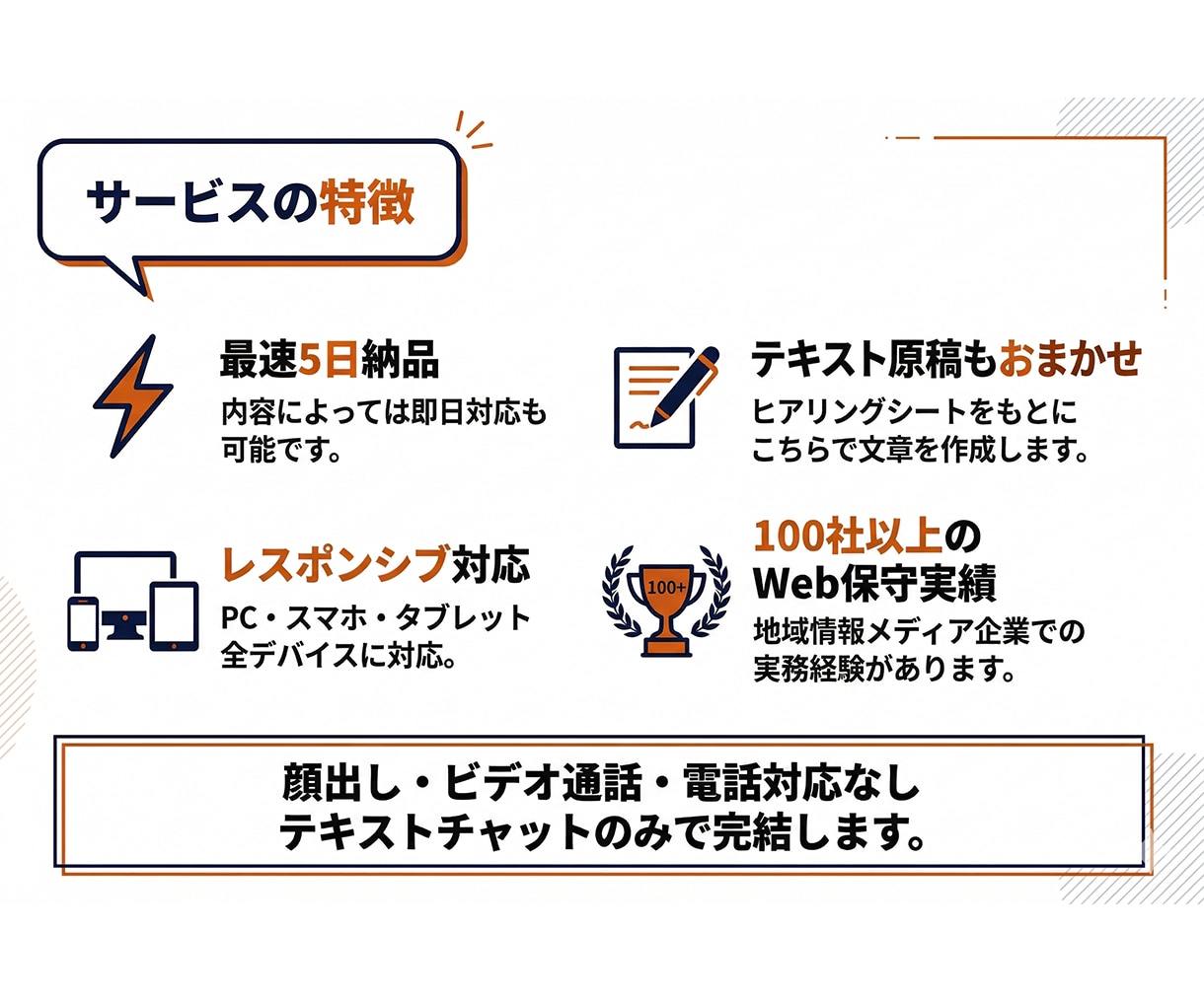 最短3日! | HTML/CSSでLP制作します スマホ(レスポンシブ)デザイン対応/1ページ完結 イメージ6