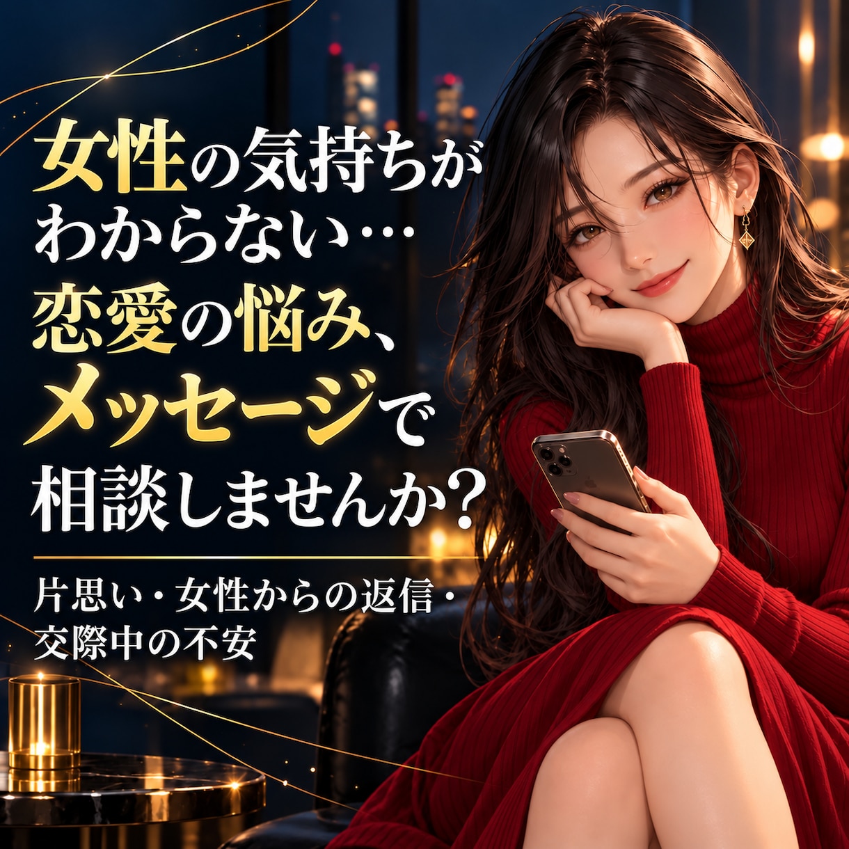六本木での接客経験を活かし男性の恋愛相談に乗ります 女性へのLINEや距離の縮め方を一緒に考えます イメージ1