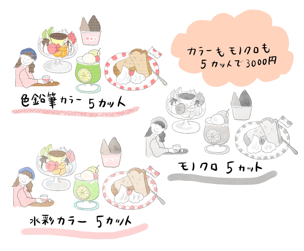 ほんわか可愛い本・雑誌の挿絵作成します 本や雑誌に挿絵を入れて可愛く♩5カット3000円♩ イメージ2