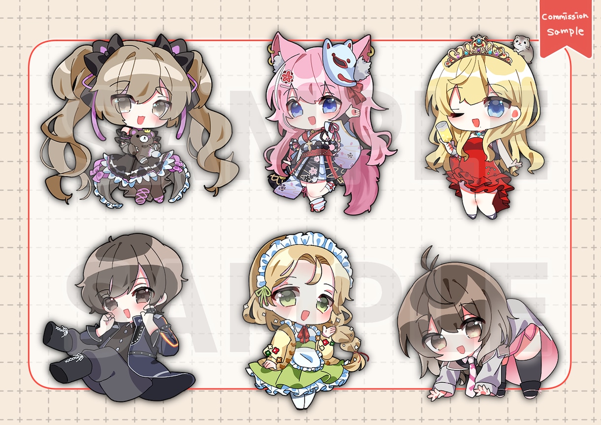 商用利用可！可愛いSDキャライラスト書きます アニメ調で可愛いキャラクターのイラスト制作 イメージ3
