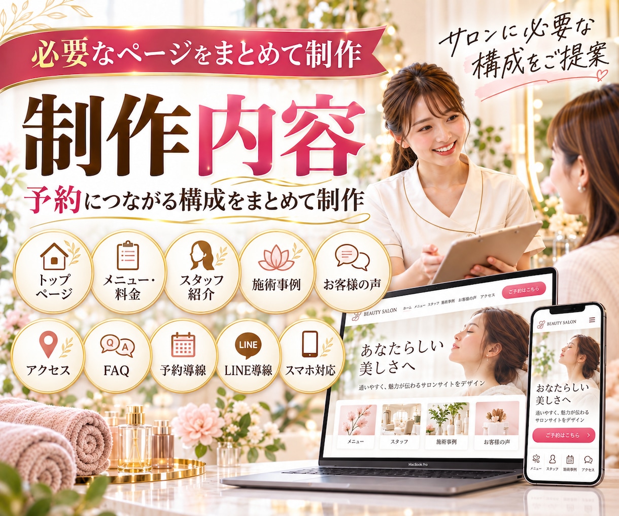 美容サロン専門のHPを制作します 予約につながるサロン向けHPを制作します イメージ4