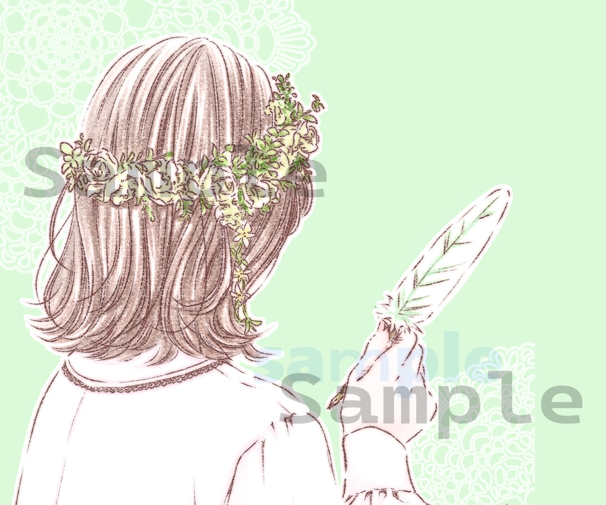 ふわっとやさしい好印象の後ろ姿イラストお描きします 女性に人気♪SNSやブログアイコン等におすすめです！ イメージ8