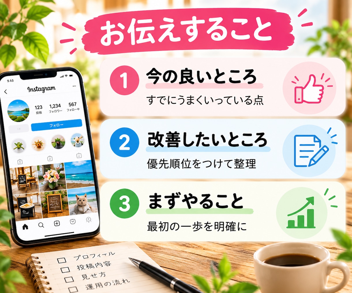 Instagramを第三者目線で診断します 何を直すべきか、改善の優先順位を整理します イメージ2