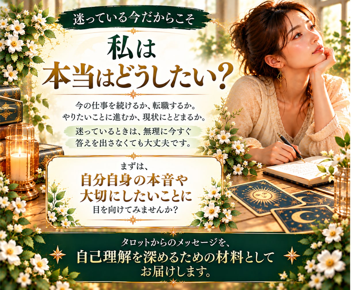 仕事の悩み｜転職に迷うあなたの本音を読み解きます 「私はどうしたい？」が見えてくる自己分析タロット鑑定 イメージ10