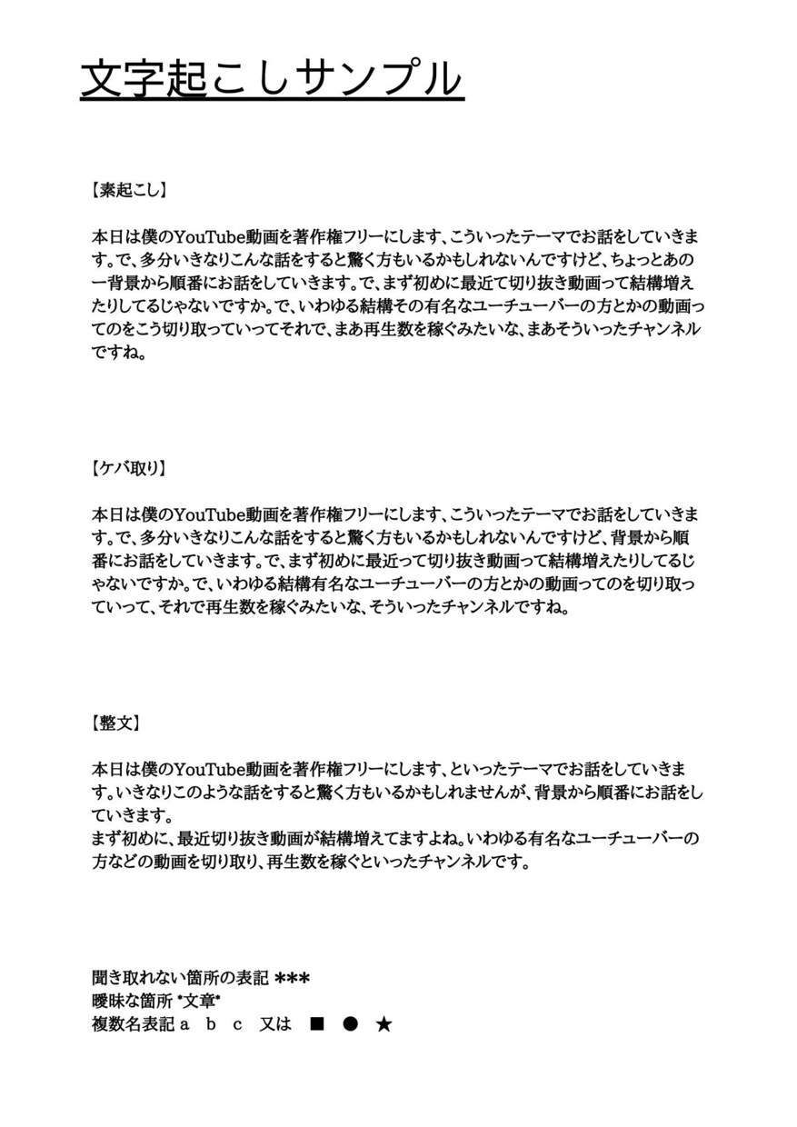 音声テキスト化します かな、漢字のバランスを考えた読みやすい文章へ イメージ3
