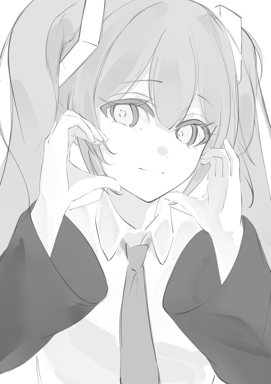 イラスト描きます 白黒でバストアップイラスト描きます イメージ1