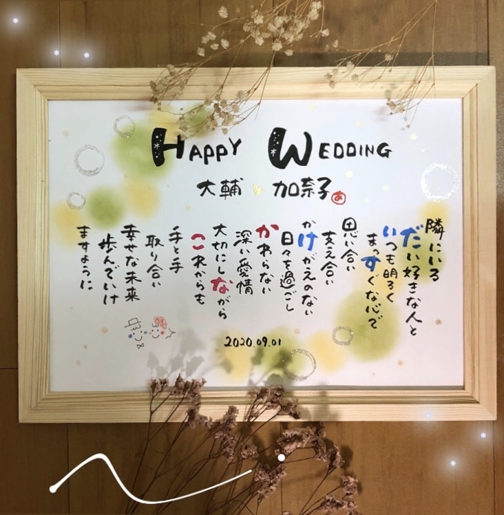 結婚記念日ウェルカムボード♡名前を詩にします 贈った方も贈られた方も笑顔になる特別な1枚お届けします イメージ10