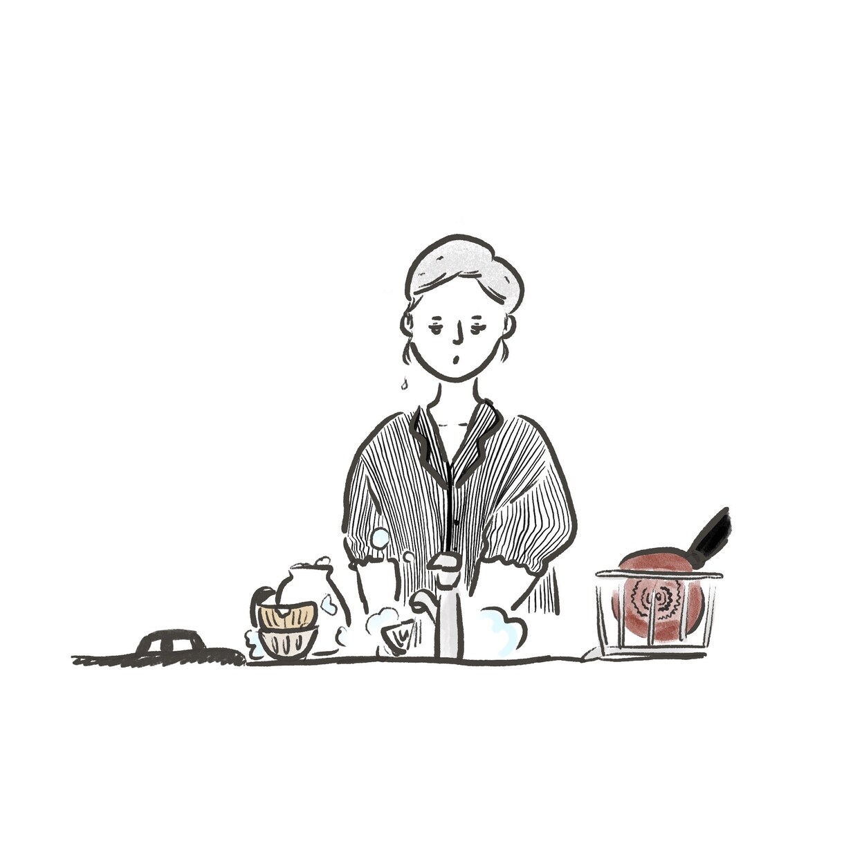 Instagramのようなオシャレな女の子描きます 手描きでゆるいタッチの絵を描きます。 イメージ5