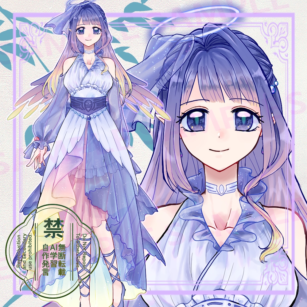 完成品！少女漫画風天使さん立ち絵販売いたします IRIAM/TRPG/諸ゲーム等にご利用いただけます イメージ1