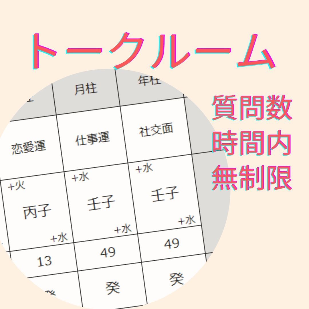 トークルーム・チャットで【20分】鑑定します 四柱推命＆霊視で【今の悩みの解決法】をアドバイスをします。 イメージ2