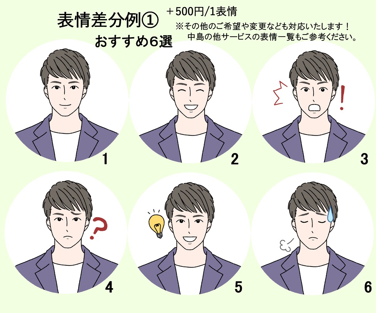 シンプルおしゃれでビジネスにも最適な似顔絵描きます 黒い線で目立ち、カッチリだけど程よくオシャレ。表情差分も◎ イメージ8