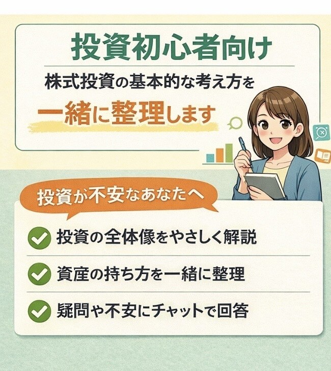 投資初心者/株式投資の基本的な考え方を整理します 投資に対する不安や疑問を整理しながら説明します イメージ1