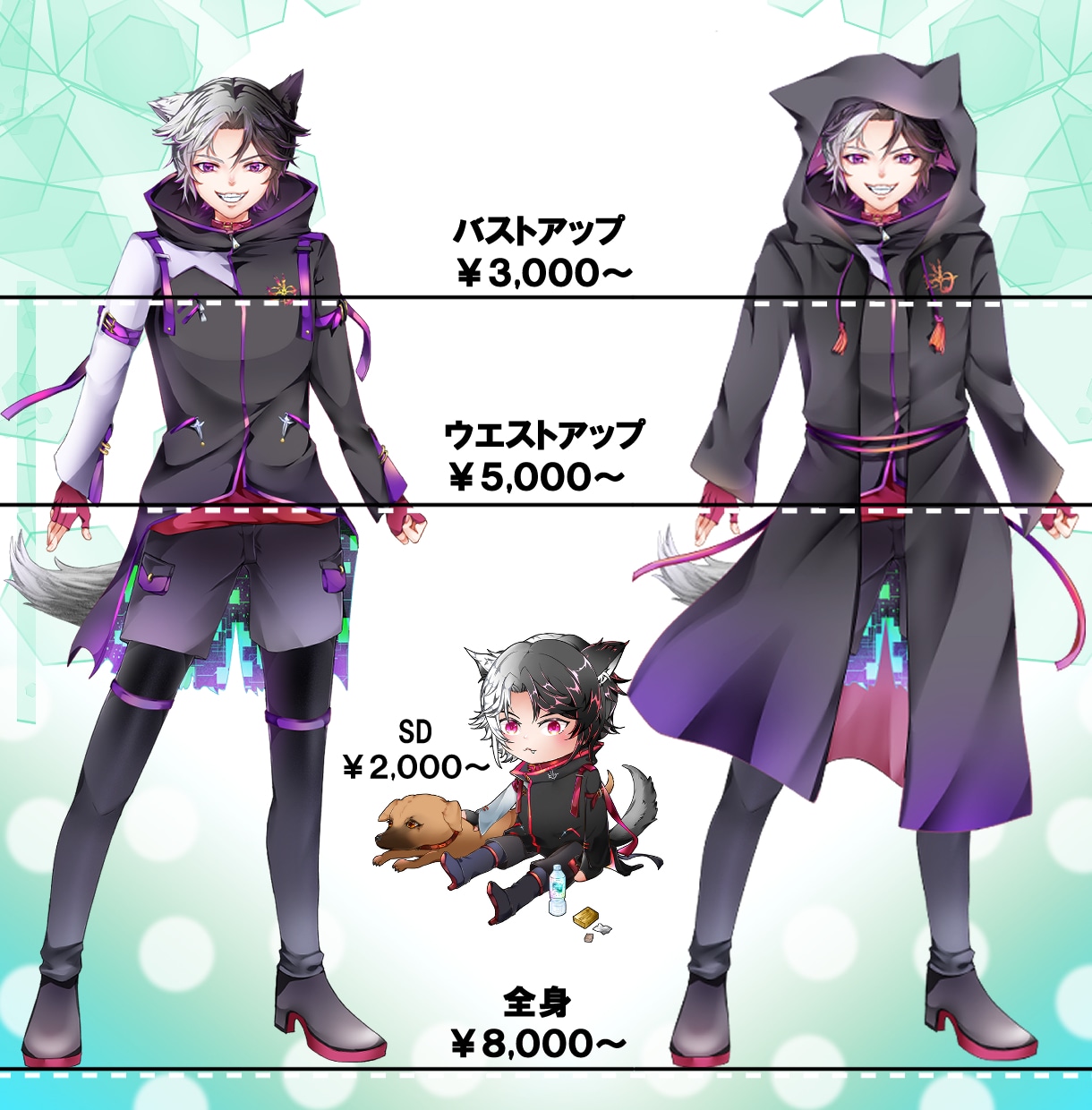 立ち絵の製作いたします 配信・TRPGなどに。見積もりだけでもという方も相談OK！ イメージ2