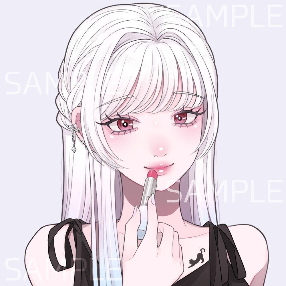 商用可！メイクにこだわった可愛いアイコン描きます あなたのアイコンをキラキラ可愛くメイクアップ♡ イメージ3