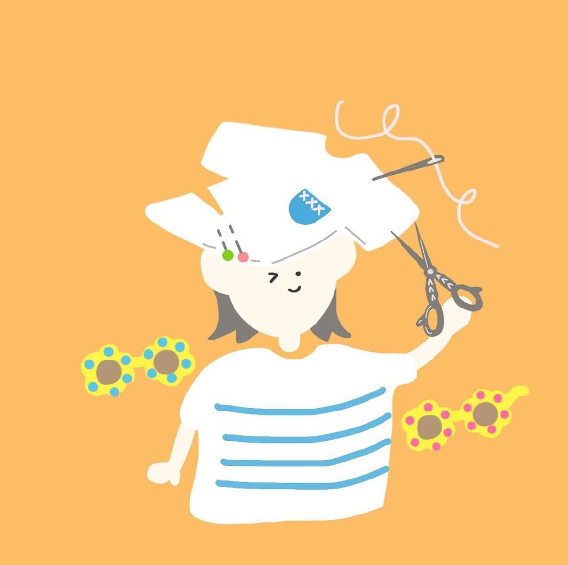 ゆるい乗っけた人たち⌇個性的なアイコン描きます あなたの好きなものを乗っけちゃおう！背景色違い何枚でも無料◎ イメージ9