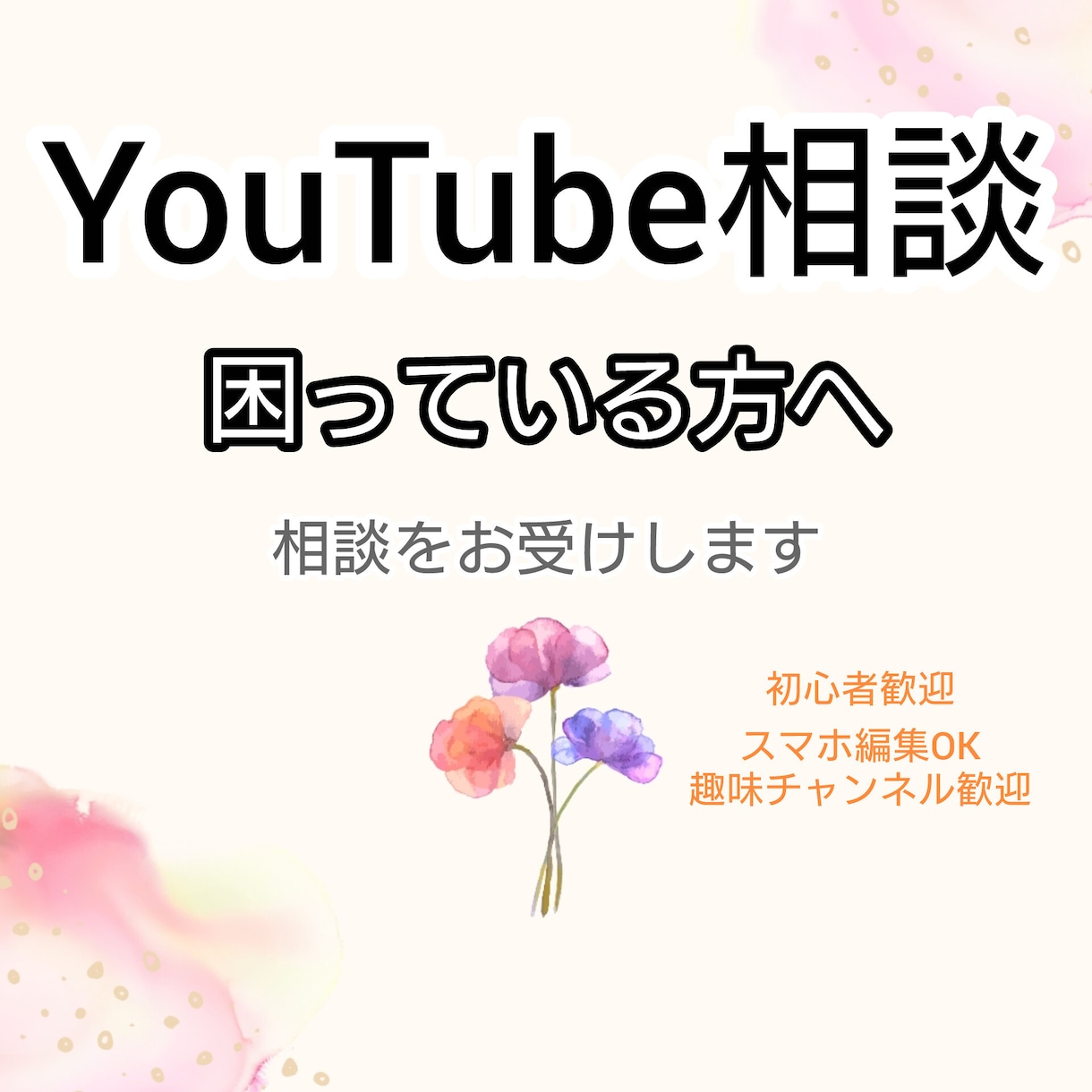 YouTubeのお悩み相談をお受けします YouTubeを始めたけれど困っている方の相談をお受けします イメージ1