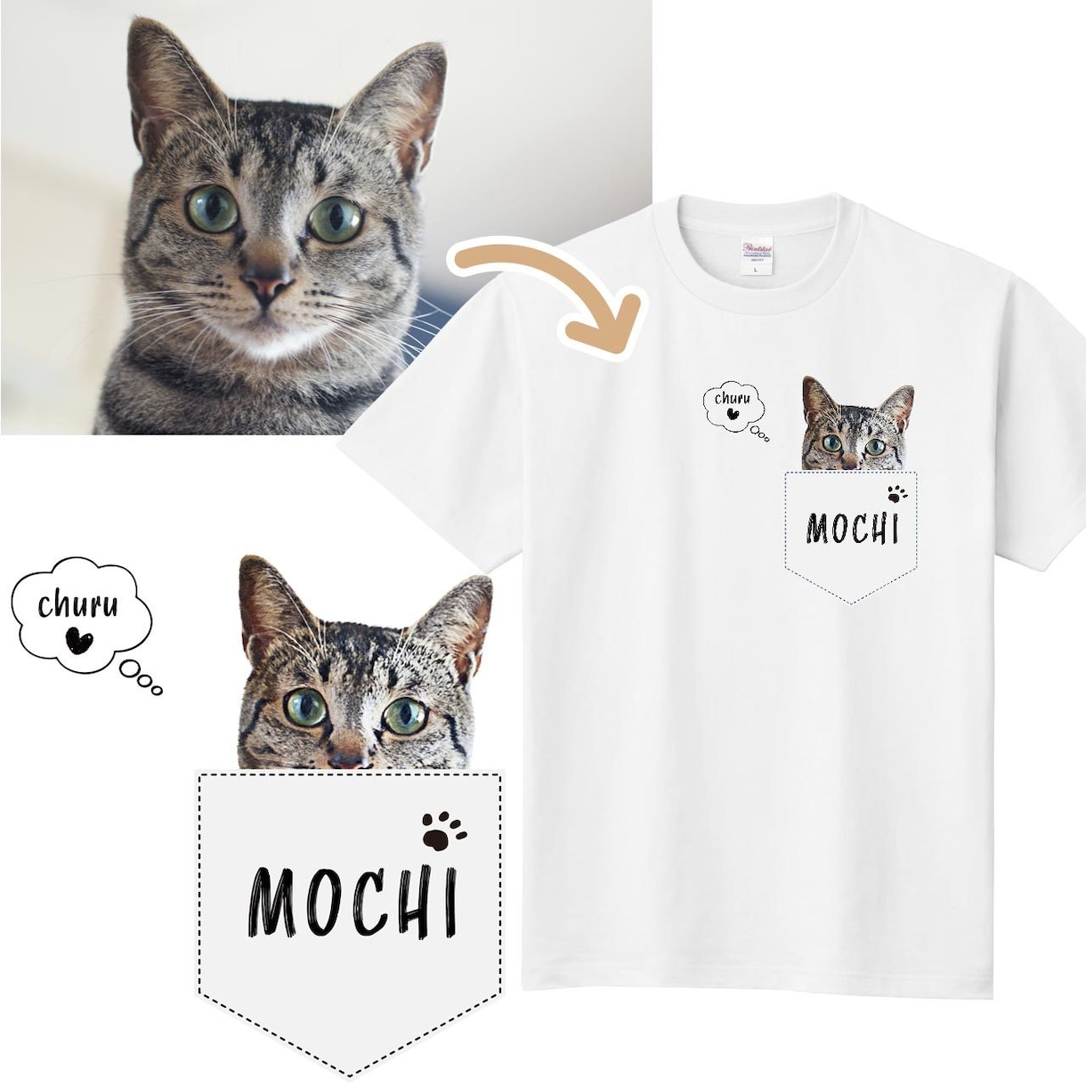 うちの子写真でポケット☆Ｔシャツをお作りします 〜スマホで撮った写真でもイケるかも♡ イメージ6