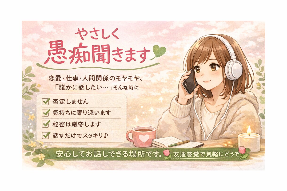 モヤモヤ全部受け止めます 心が軽くなる電話時間にします。1人で抱え込まなくて大丈夫 イメージ1