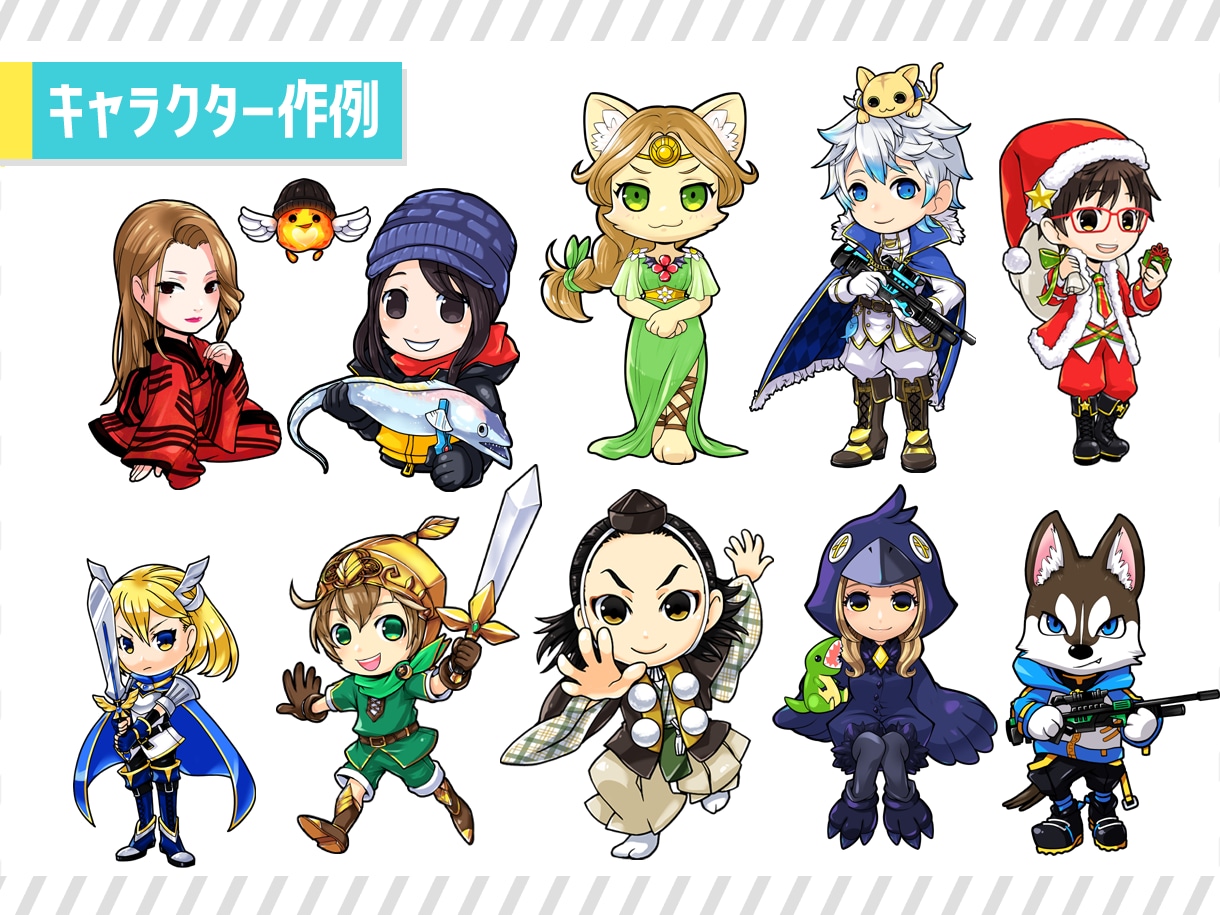 商用費込！カッコ可愛いミニキャラ描きます 立ち絵、ヘッダー、グッズなど　趣味やビジネスに幅広く使える！ イメージ2
