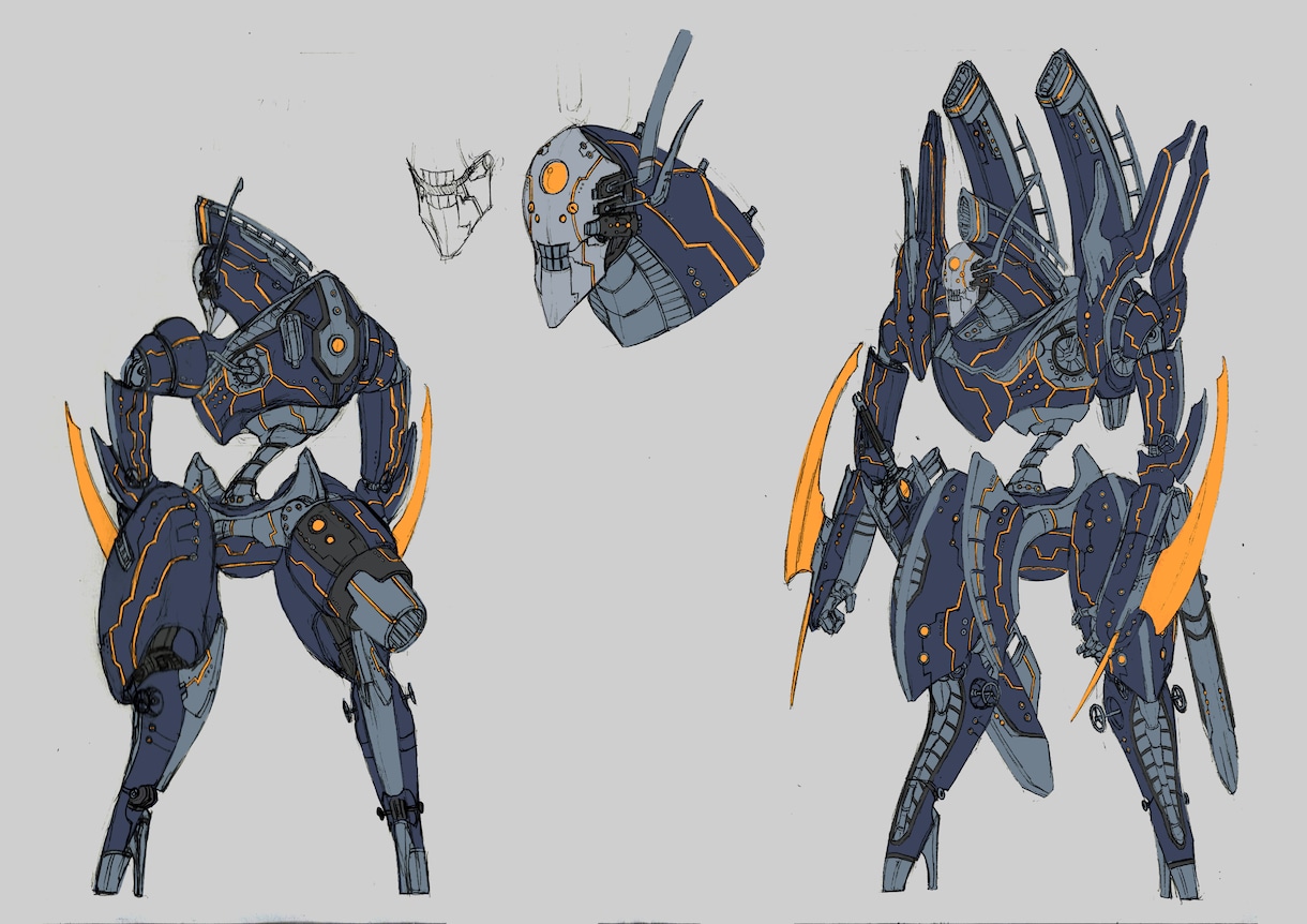 ロボットのキャラクターデザインをします メカをモデリングしたいけどデザインが描けない方にオススメ イメージ2