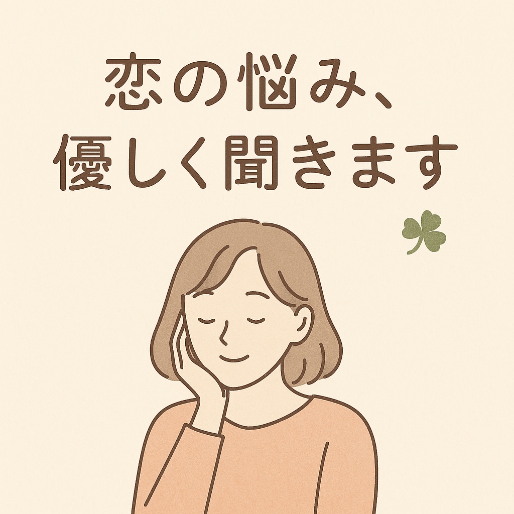 恋の悩み、優しく聞きます モヤモヤする気持ち、言葉にして整理しよう イメージ2