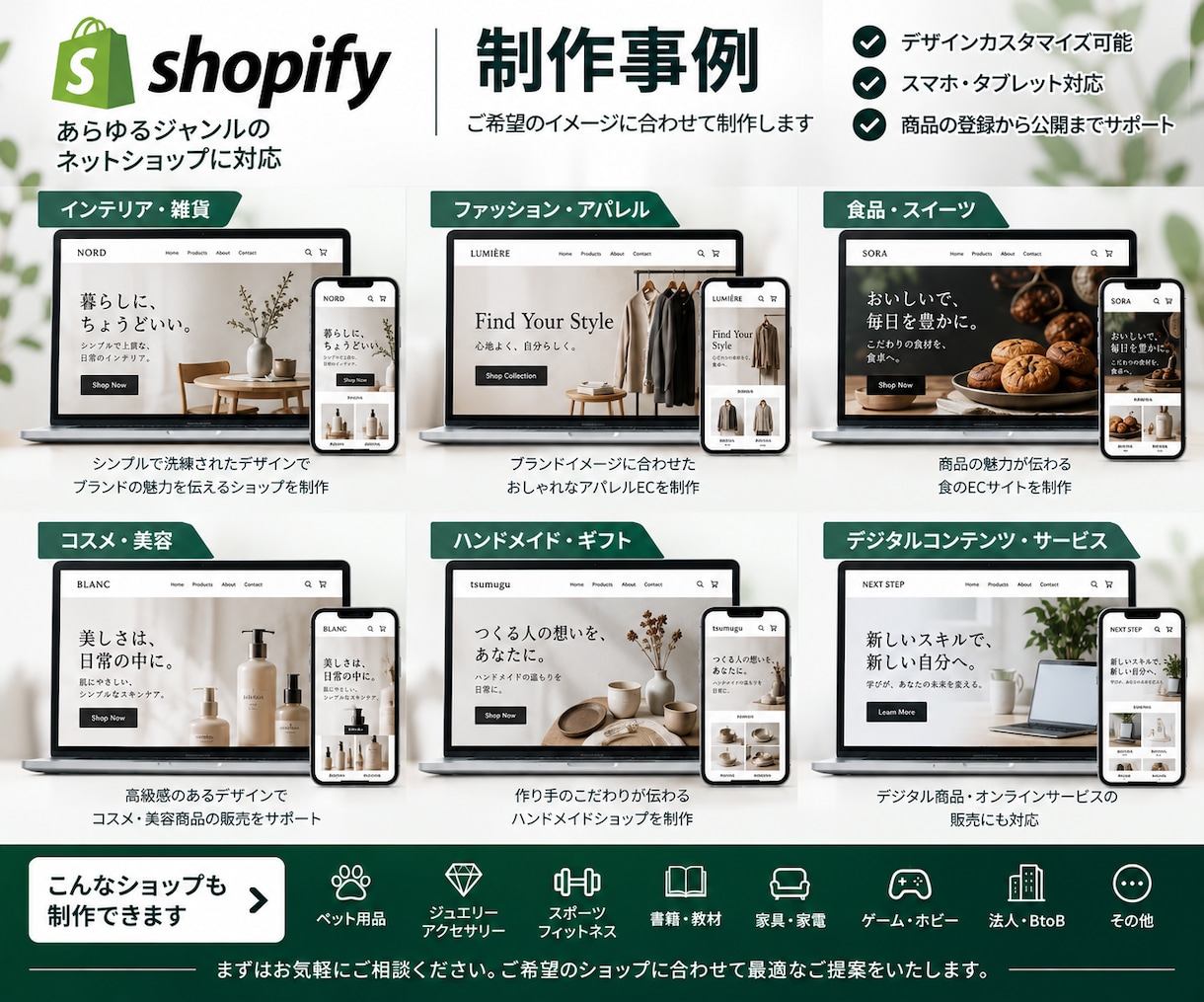 ShopifyでECサイトを制作しますます 低価格で本格的なネットショップを構築します イメージ3