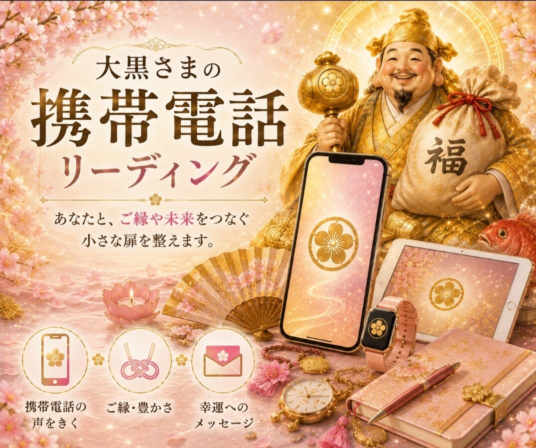 大黒さまのご縁と調和のエネルギーをお届けします 携帯電話リーディングと大黒さまのご縁のメッセージ イメージ1