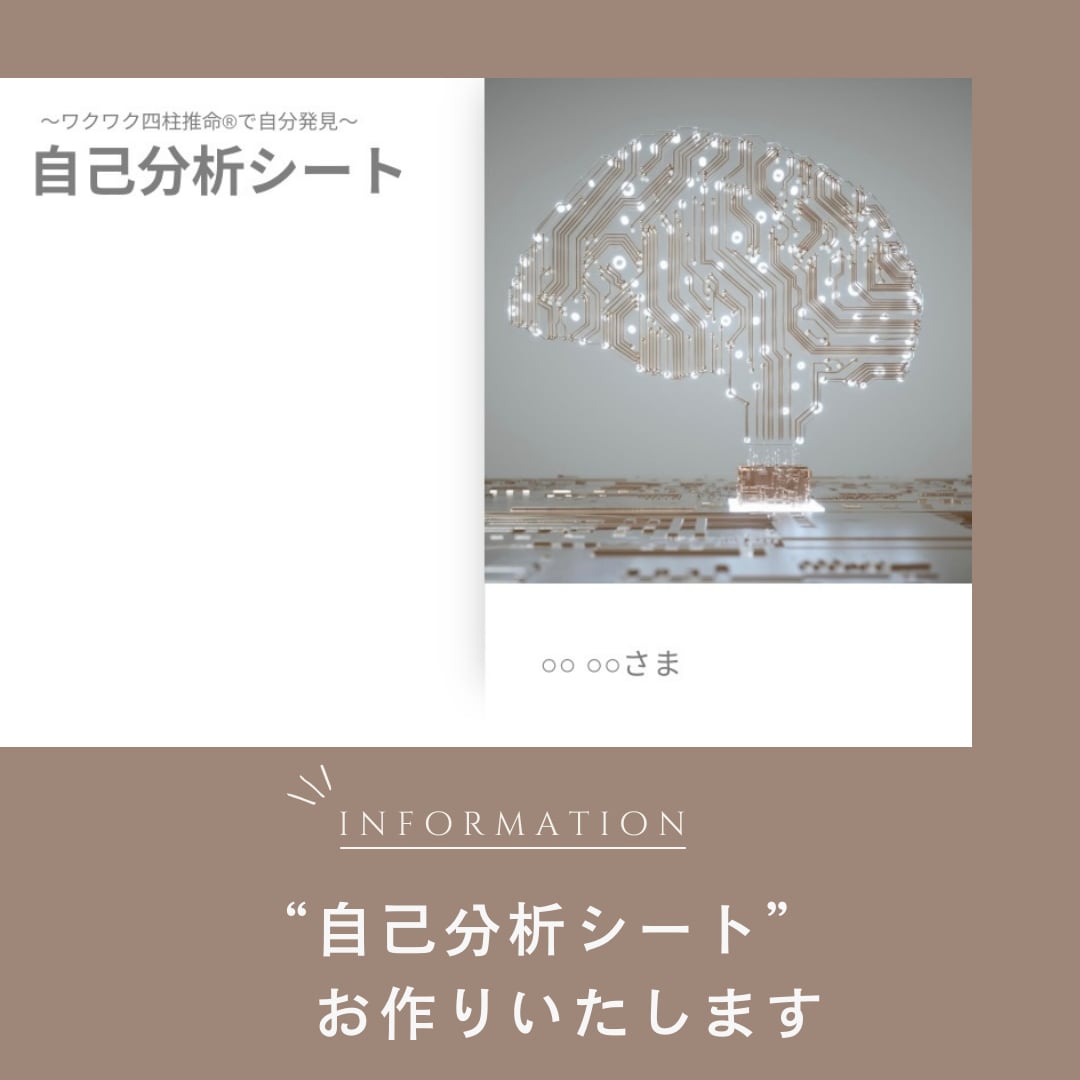 自己分析シートお作りします ワクワク四柱推命®︎であなただけの自己分析シート！ イメージ1