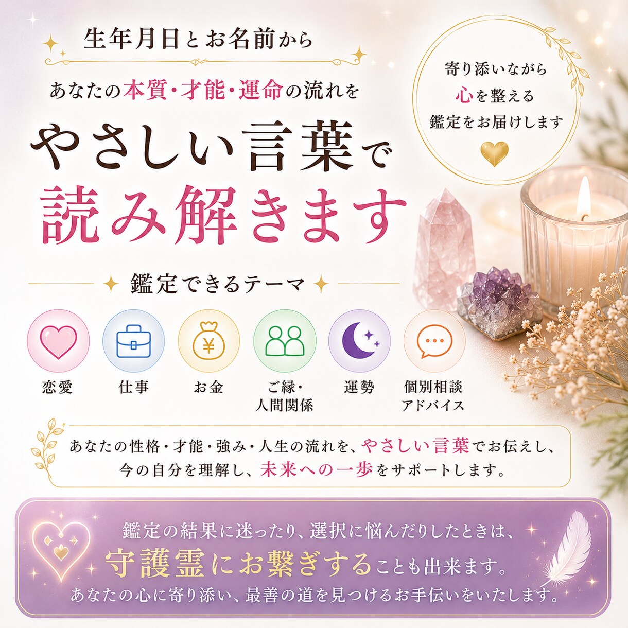 生年月日とお名前をもとに、多角的に読み解きます あなたの人生取説作成！自分でも知らない魅力と可能性を発見！ イメージ3