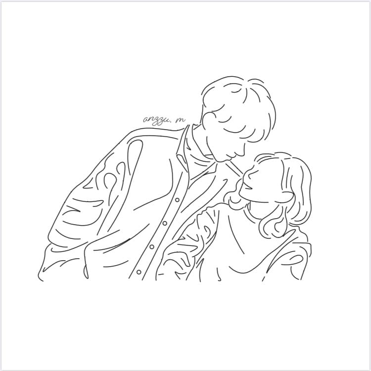 ペア用アイコン/イラスト/似顔絵描きます 写真を元に線画でオリジナルイラスト作成！ イメージ5