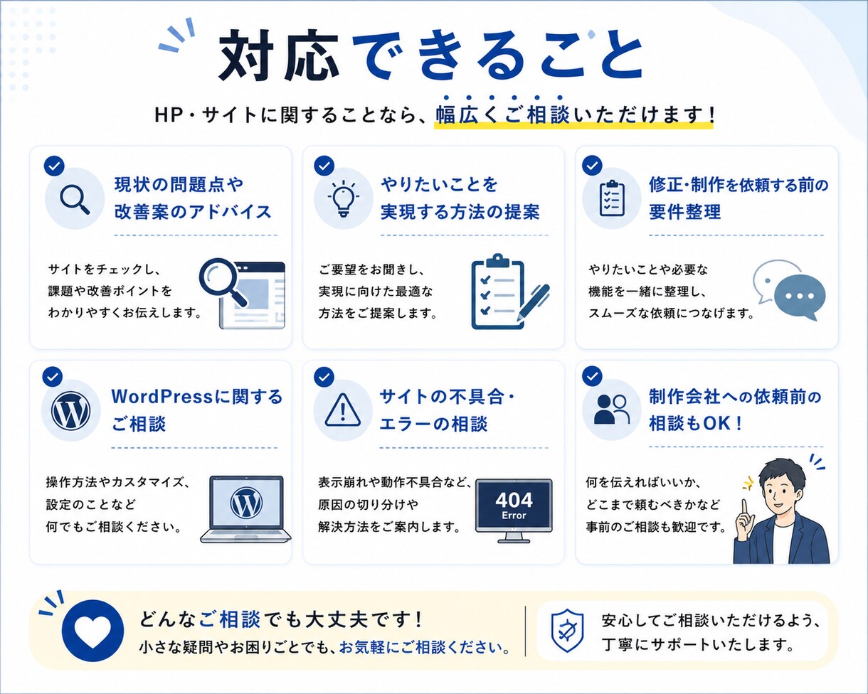 ホームページ・サイトについて何でも相談にのります テキストチャット・画面共有どちらでも対応 イメージ4
