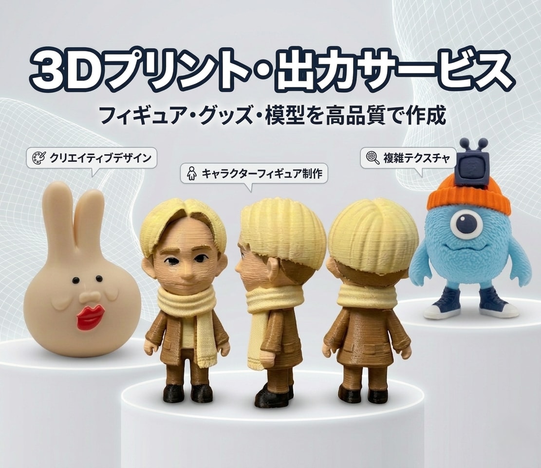 3Dプリンターでオリジナルフィギュアを作ります 3Dプリンター製オリジナルフィギュア制作（モデリング込み） イメージ1