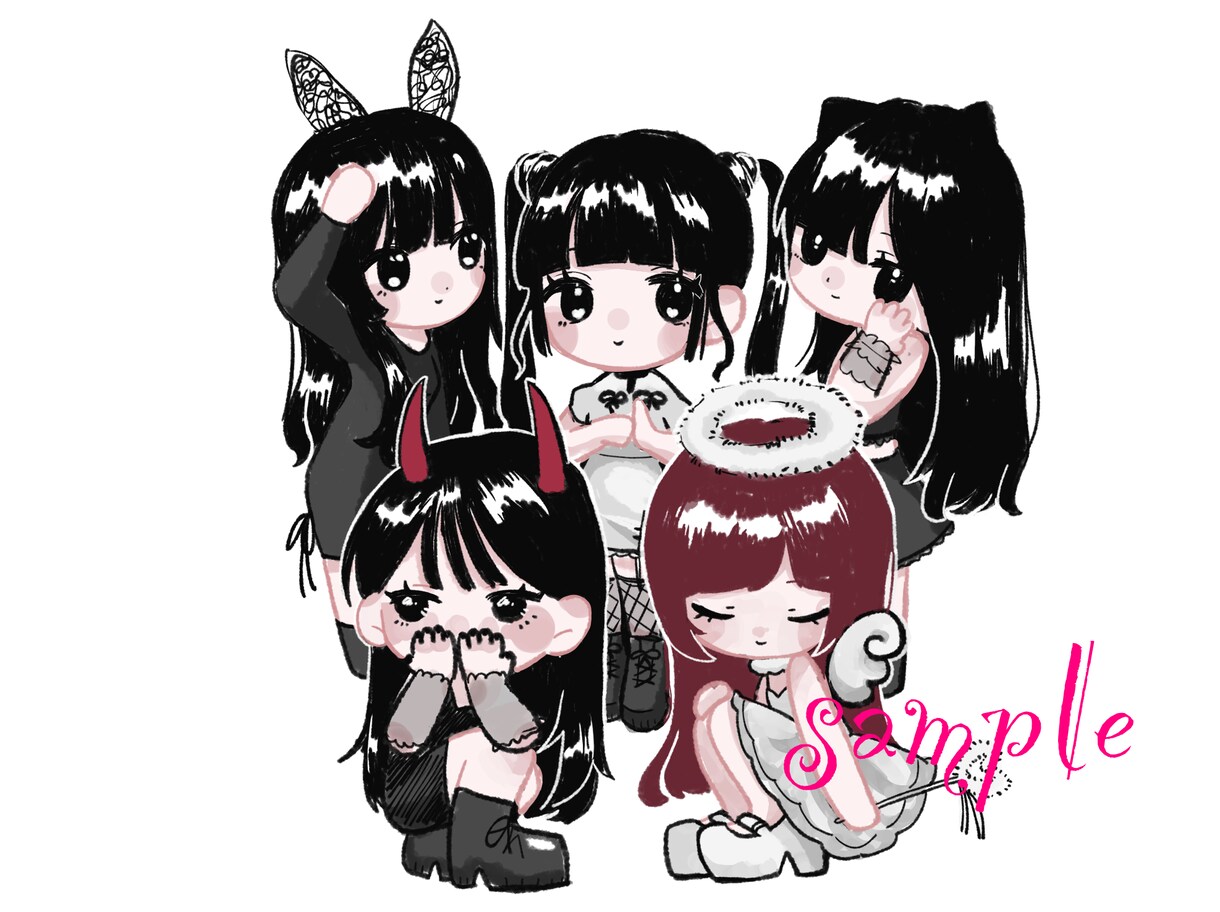 最短２日！キラキラかわいいミニキャラ絵描きます 商用、二次利用可！アイコンなど様々な場面でお使いください イメージ7