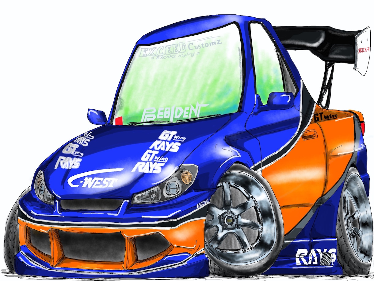 大切な愛車のイラスト描きます プレゼントにいかがでしょうか？ イメージ2